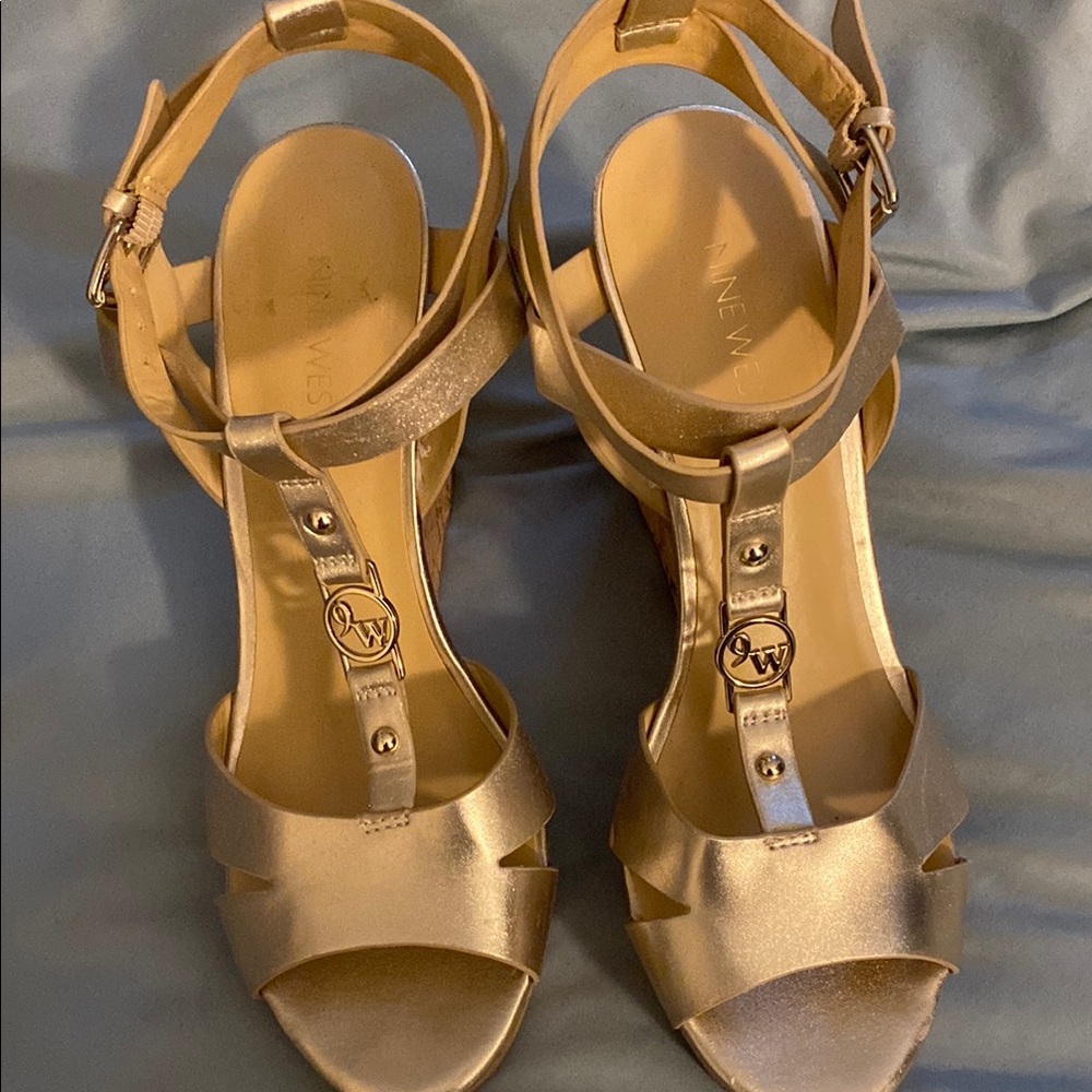 Nine West Metallic Gold Sandals